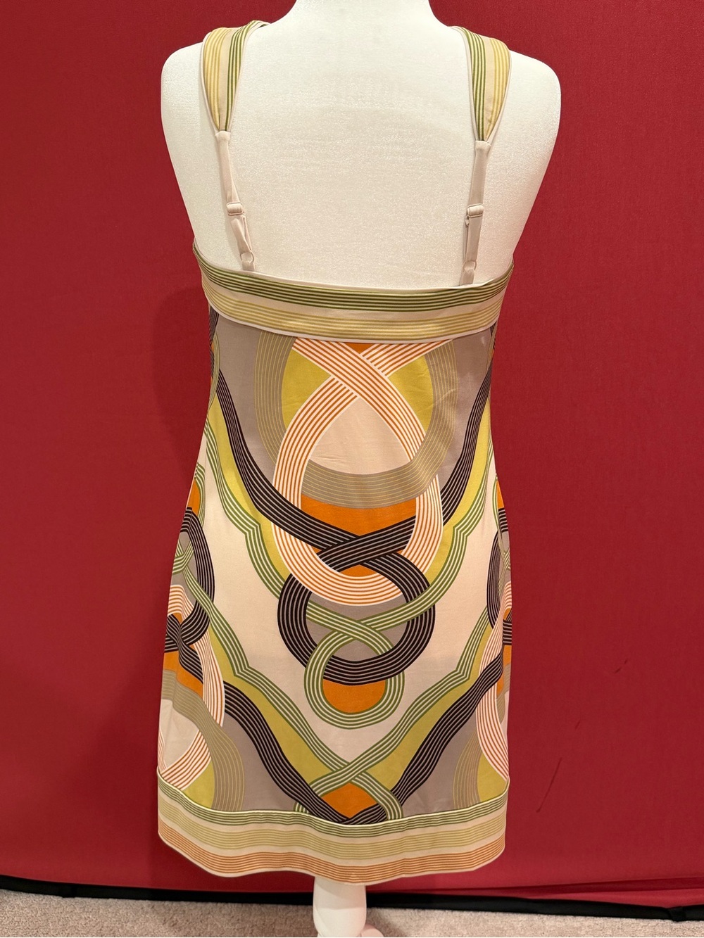 BCBGMaxAzria Striped Shift Dress in Olive, Green & Cream - NWT - Picture 7 of 11